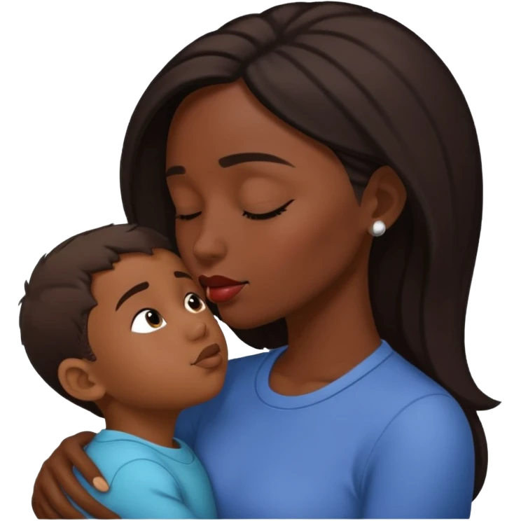 Mulher beijando testa do filho  morenos emoji