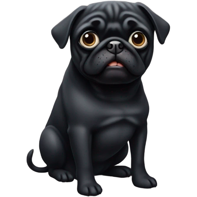 Black pug emoji