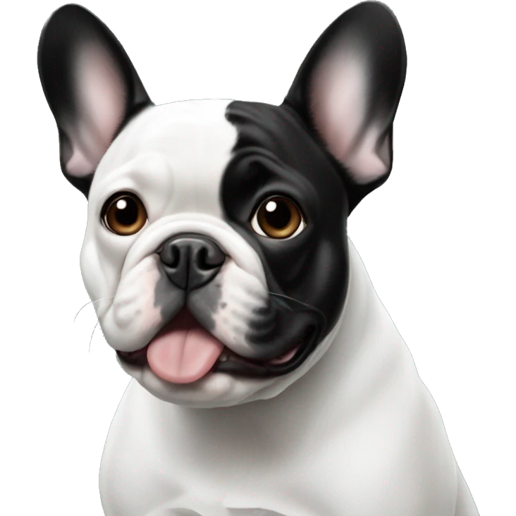 black and white french bulldog emoji