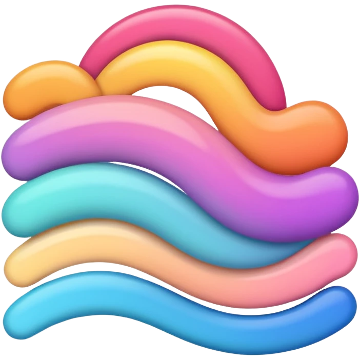 colorful pastel colors gradient line emoji