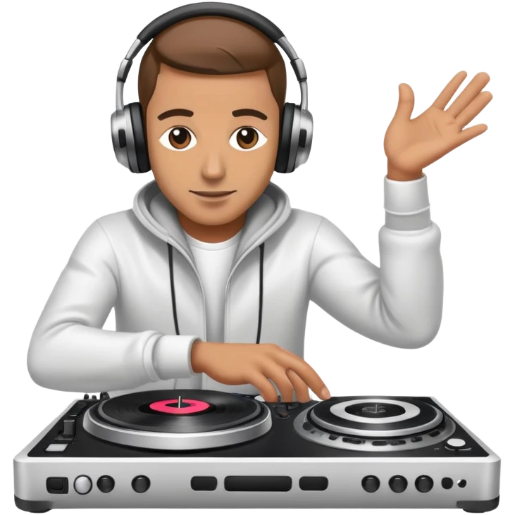 DJ mixing beats on turntables emoji