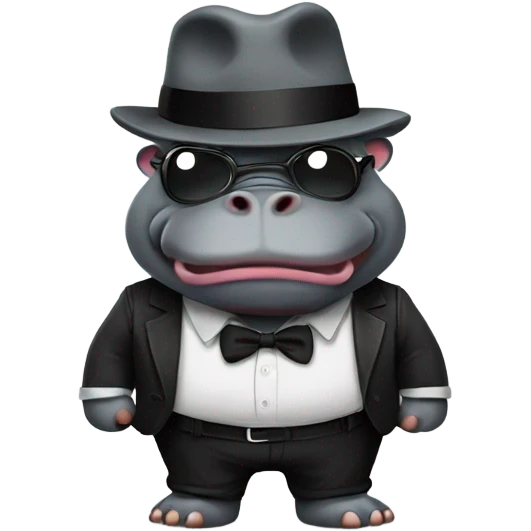 Hippo gangster emoji