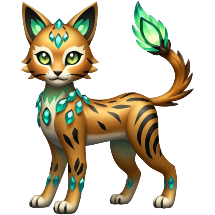 Meloetta-Vernid-Bobcat-Primagen-Fionbri-Trico-Protogen-hybrid-fusion-Fakémon-creature, full body emoji