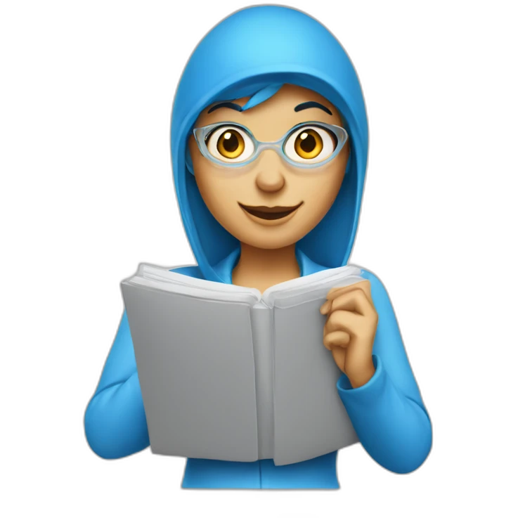 journalist smurf girl emoji
