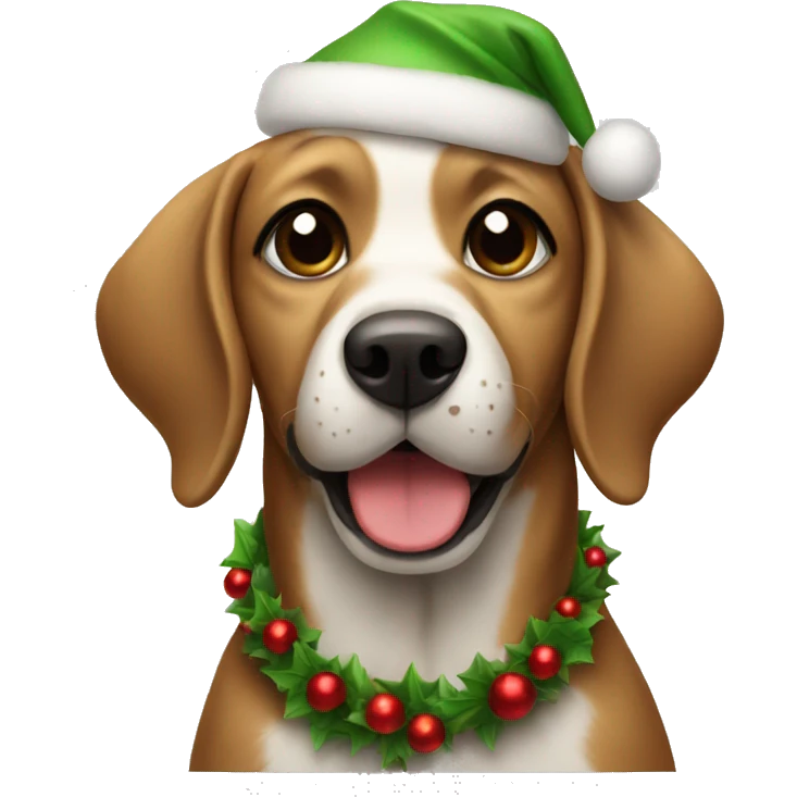 Christmas dog emoji