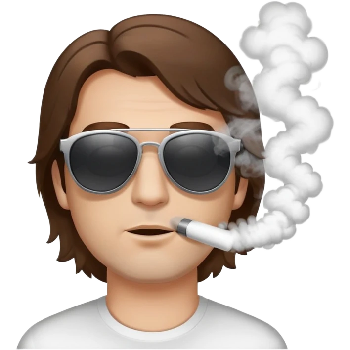 🧑🏻🕶️💨 brown hair white skin man emoji