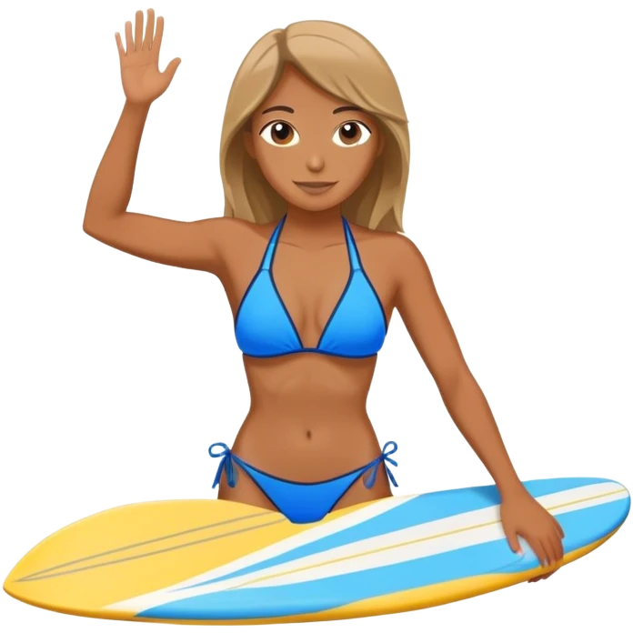 A professional surfer in blue bikini emoji