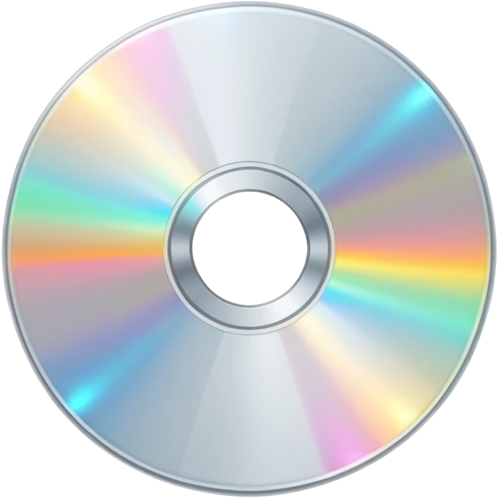 белый светящийся CD-диск, no background emoji