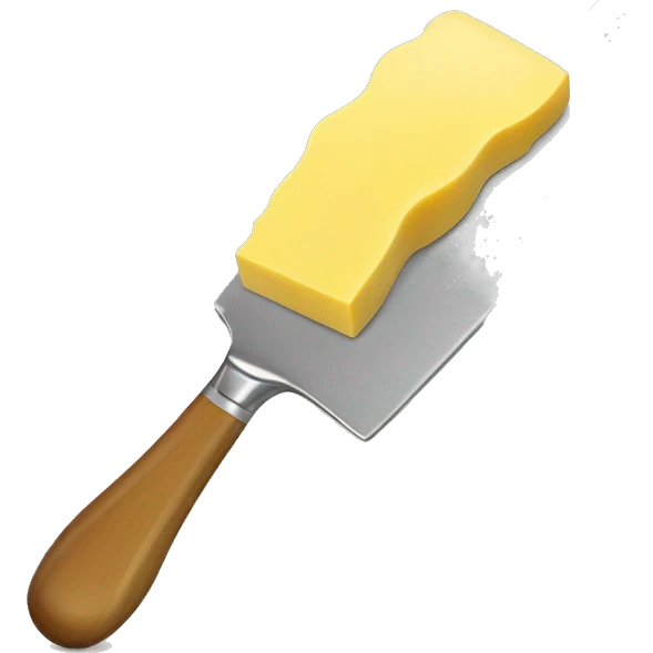 A curl of margarine on the tip of a butter knife emoji