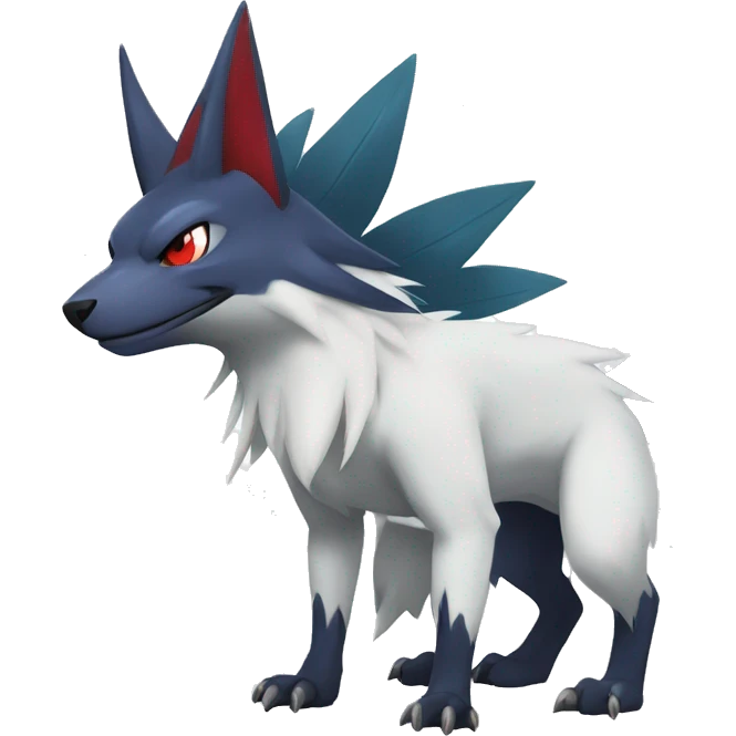 Cool Edgy Nargacuga-Absol-Zangoose-Sneasel-Quilava with a collar on, full body emoji