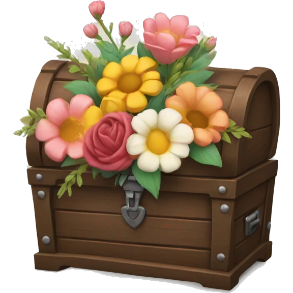 Chest with flowers  emoji