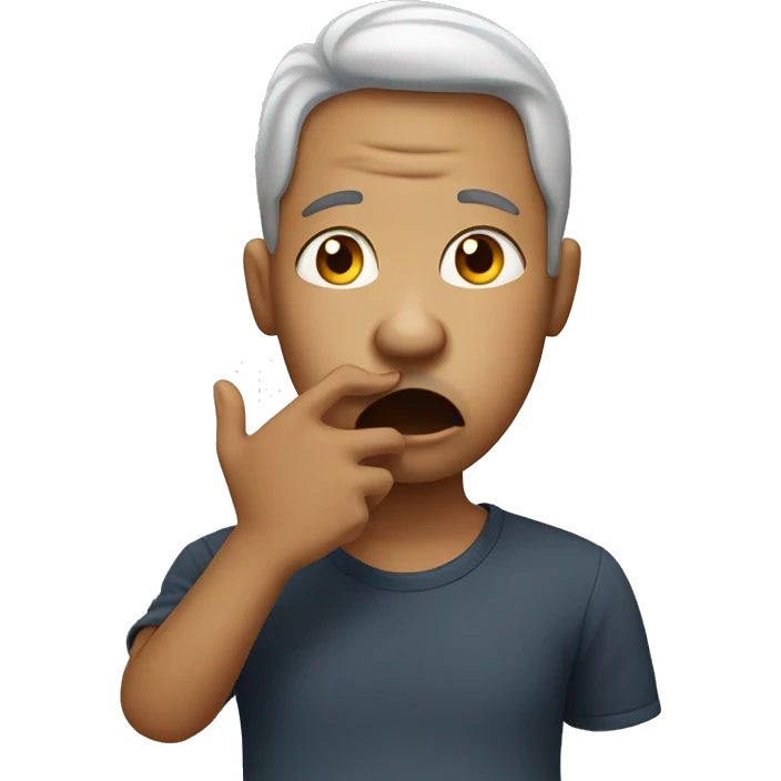 person with hands on the mouth emoji