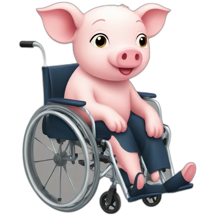 Wheelchair piglet emoji