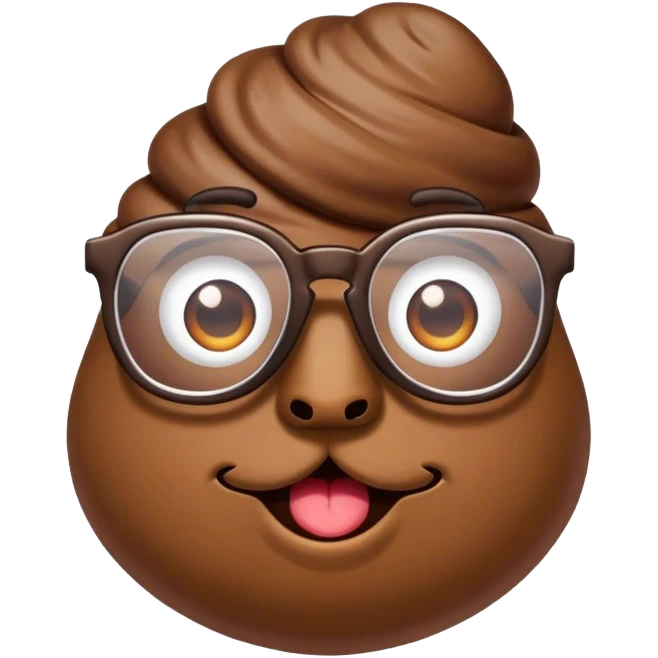 Un caca avec des lunettes  emoji