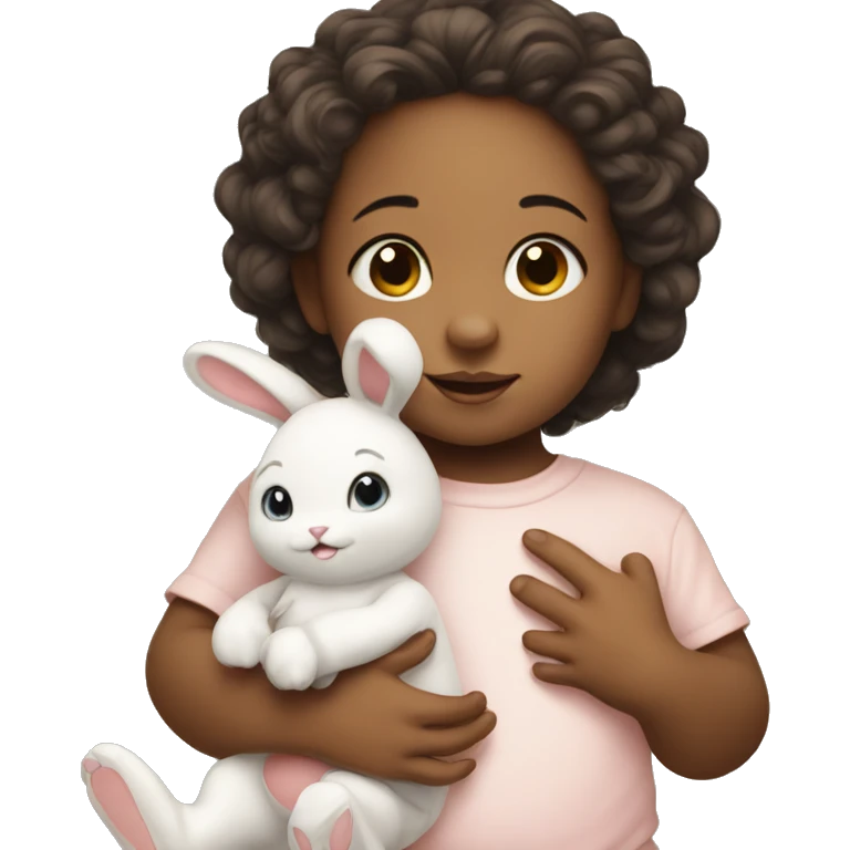 Baby with cute bunny doll emoji