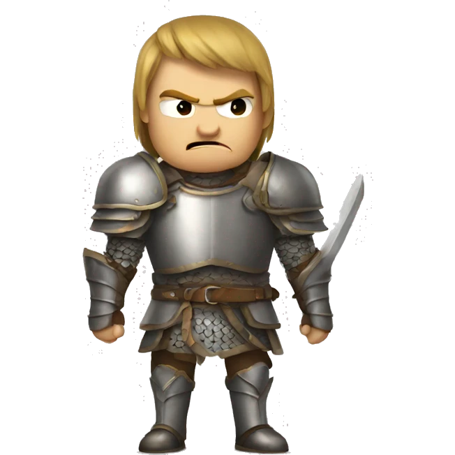 angry short australian man in armor emoji