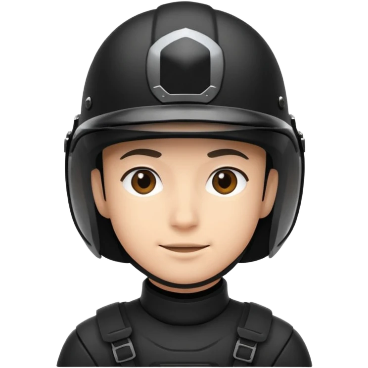 a person wearing a black helmet  emoji