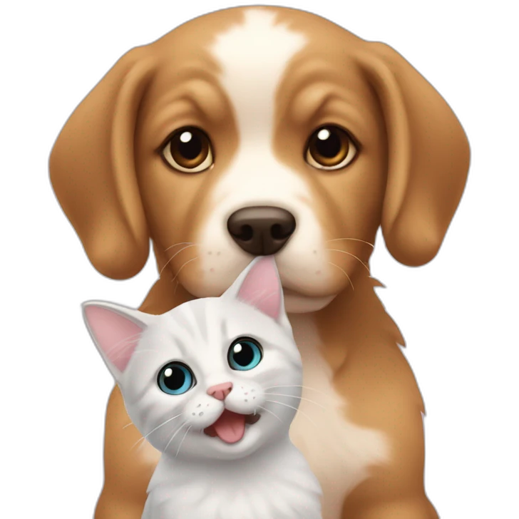 Puppie and kitten emoji