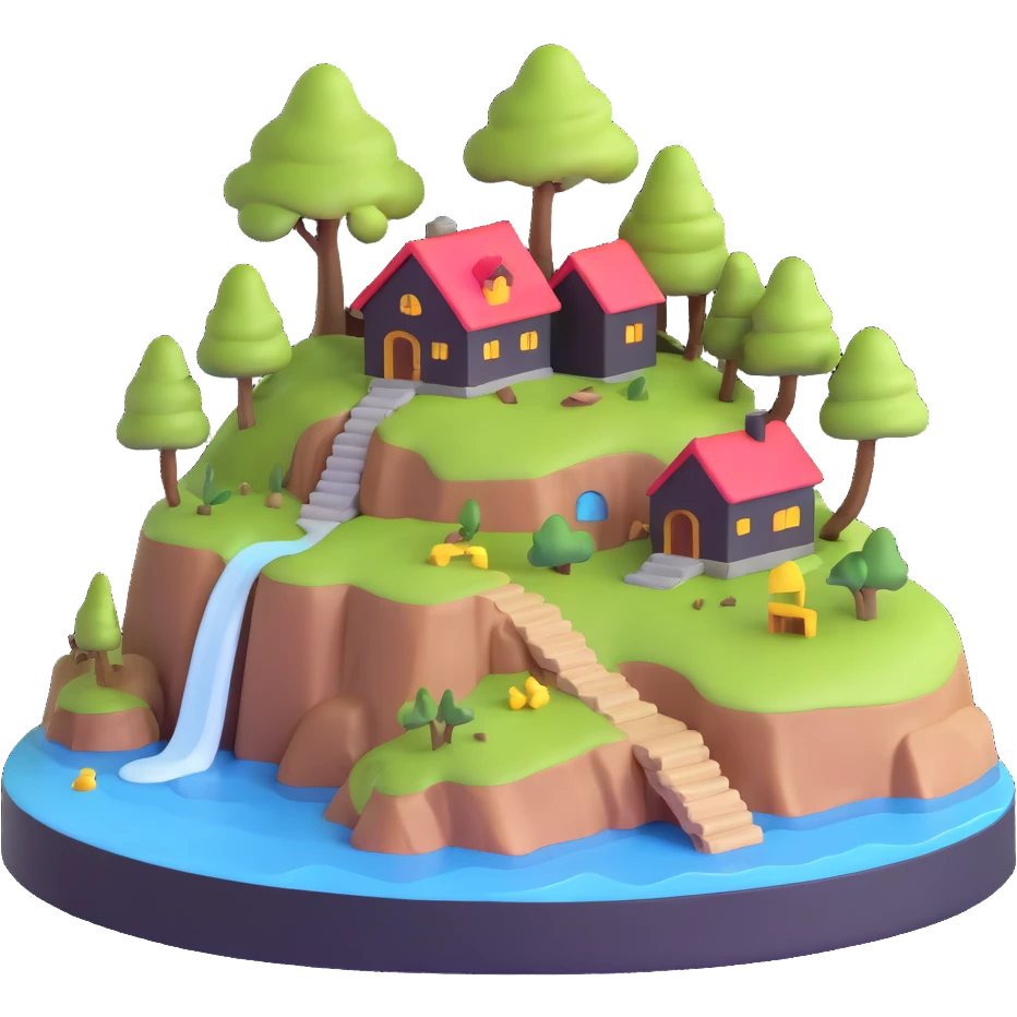 miniature island with little house emoji