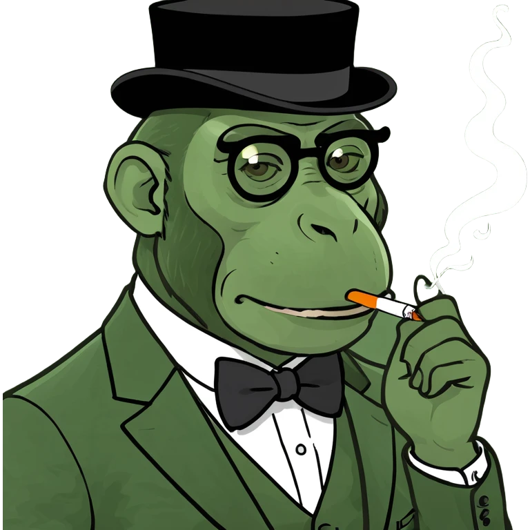gentleman ape with weed emoji