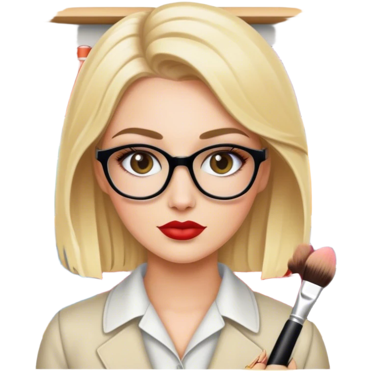 blonde librarian makeup artist  emoji