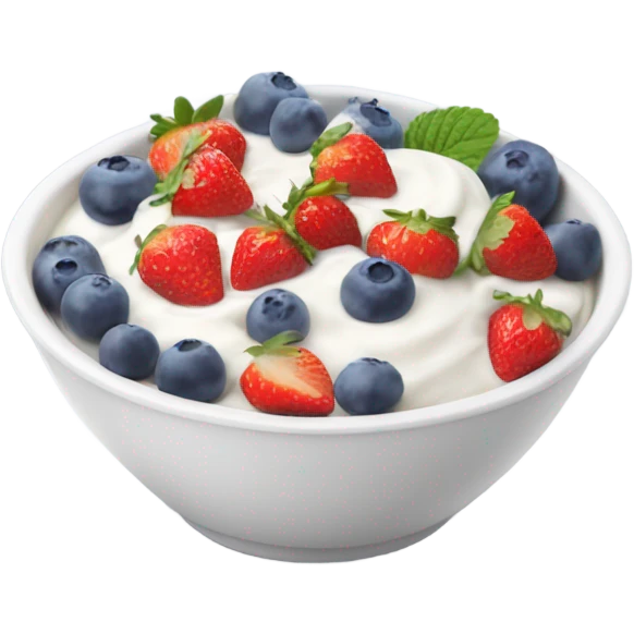 yoghurt bowl with blueberries and strawberries emoji