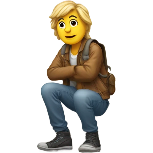Hitchhiker sneaking in corner with thumb out  emoji