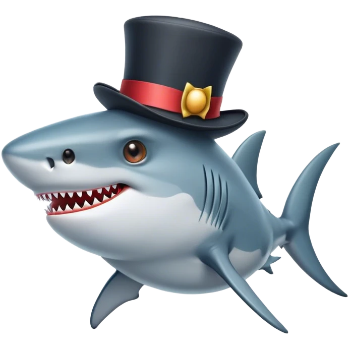 shark with tophat emoji