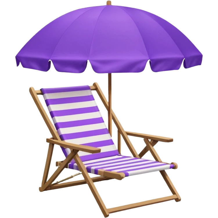 beach chair with striped purple umbrella emoji
