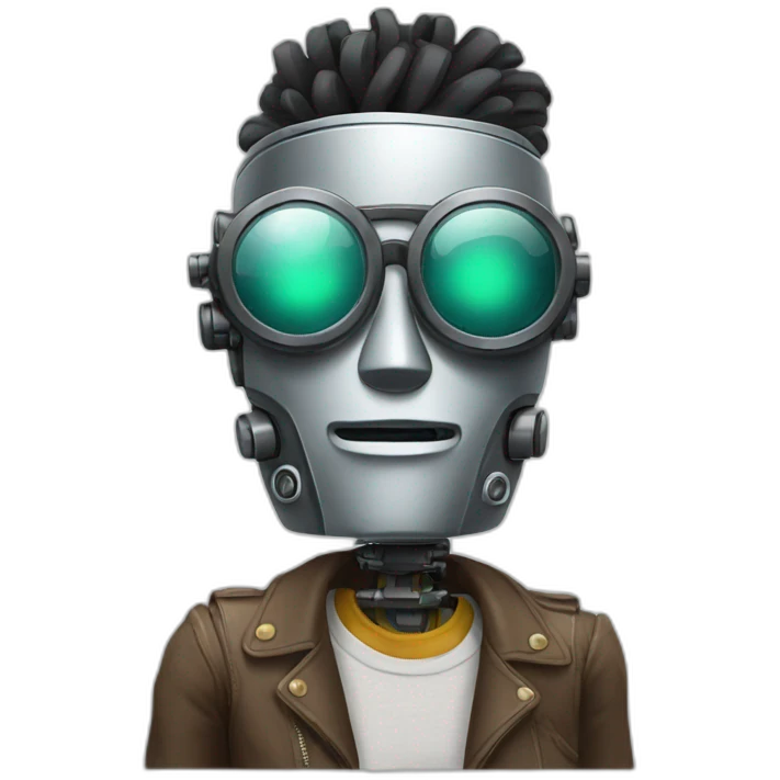 AI Robot in the style of a berlin hipster emoji