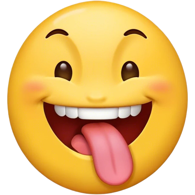Emoji with tongue, sticking out and a peace sign by the mouth ￼ emoji