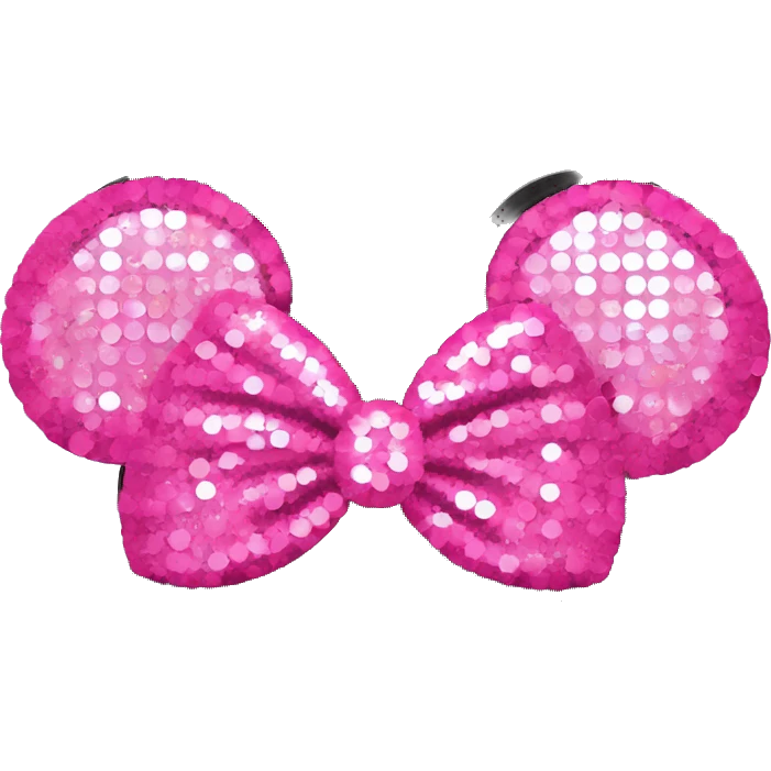 Pink sequin Minnie Mouse ears emoji