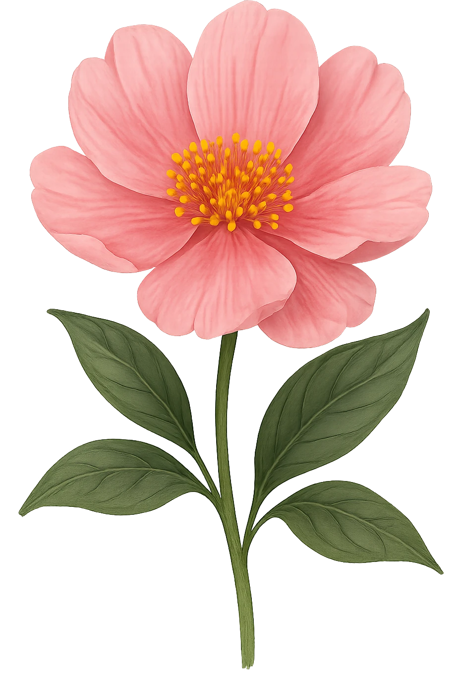 pink flower, digital illustration emoji