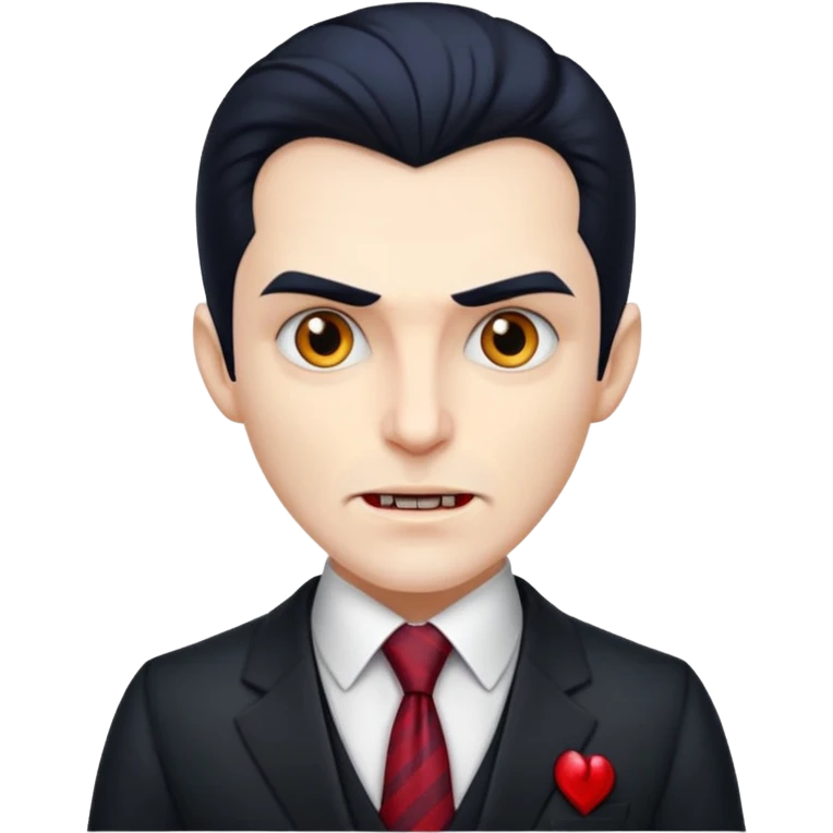 dracula, fang, with tie, business emoji