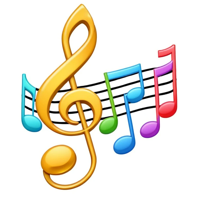 Thanks with musical notes  emoji