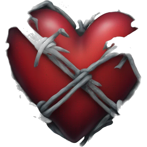 gothic heart with barbed wire emoji
