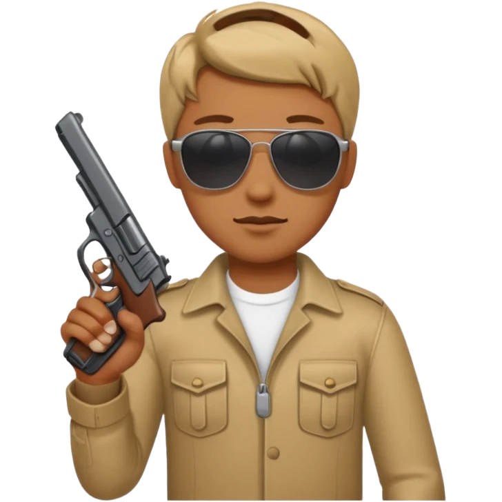 Personne avec des lunettes des soleil et un pistolet dans chaque main emoji