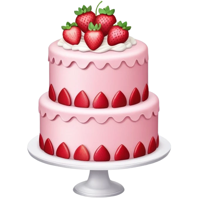 2 tier Strawberry Cake emoji