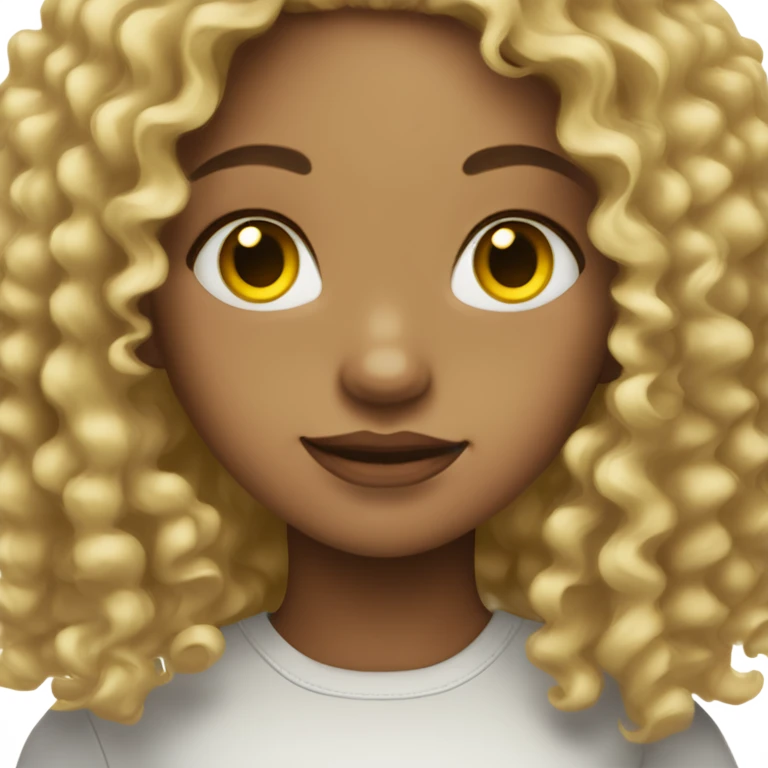 Light skin girl with yellow eyes and curly hair  emoji