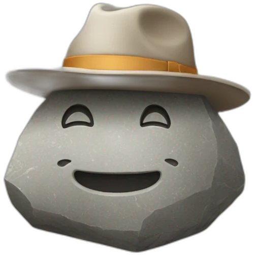 Stone with hat emoji