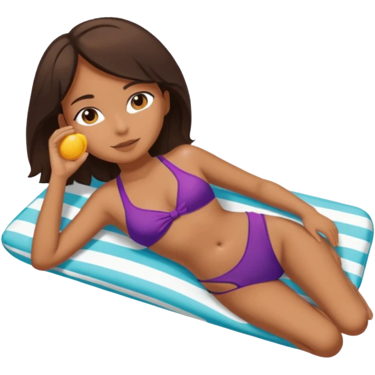 girl laying down sunbathing siloette emoji