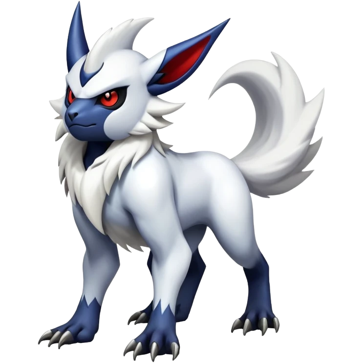 Shiny Colorful Gothic Exotic Badass Cool Absol-Zangoose-Pokémon-Fakémon-hybrid-creature (full body) emoji