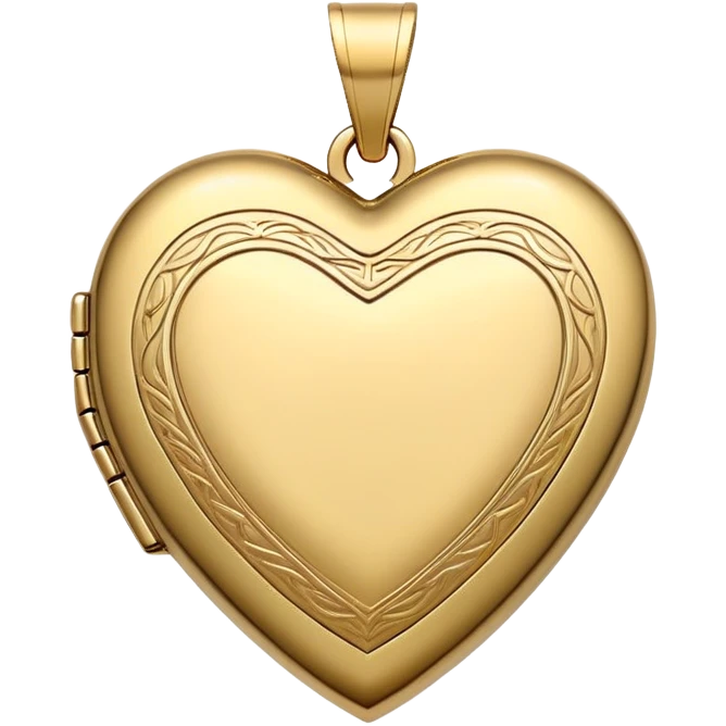 Heart shaped golden locket emoji