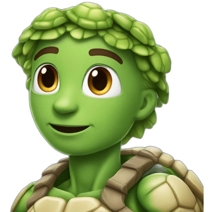 Un super héros sur une tortue emoji