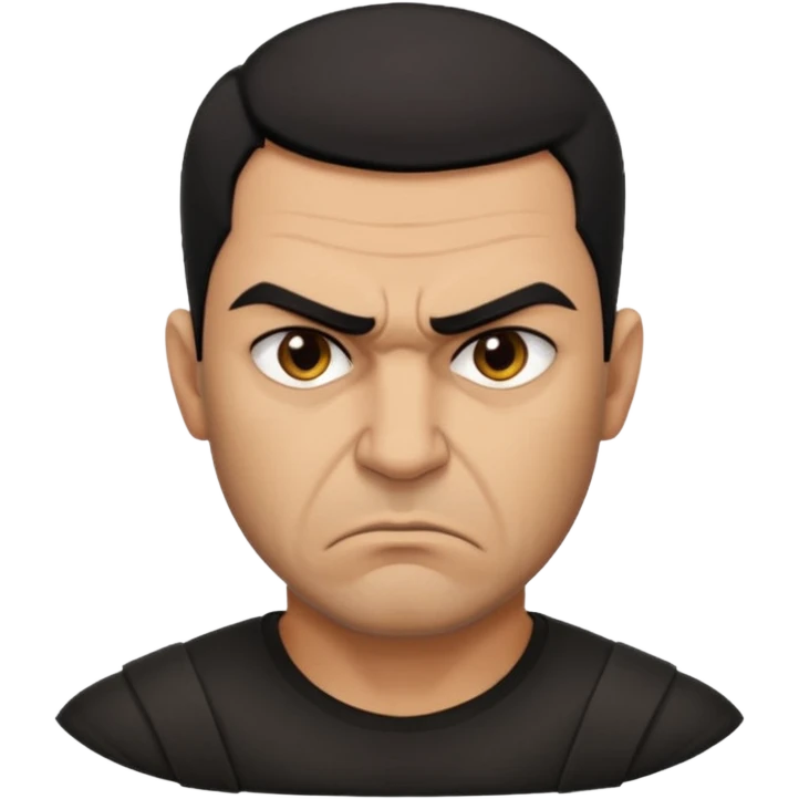 an angry Iraqi, in profile, chest-high emoji