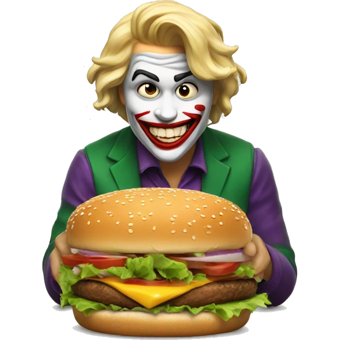 Eating a joker burger emoji