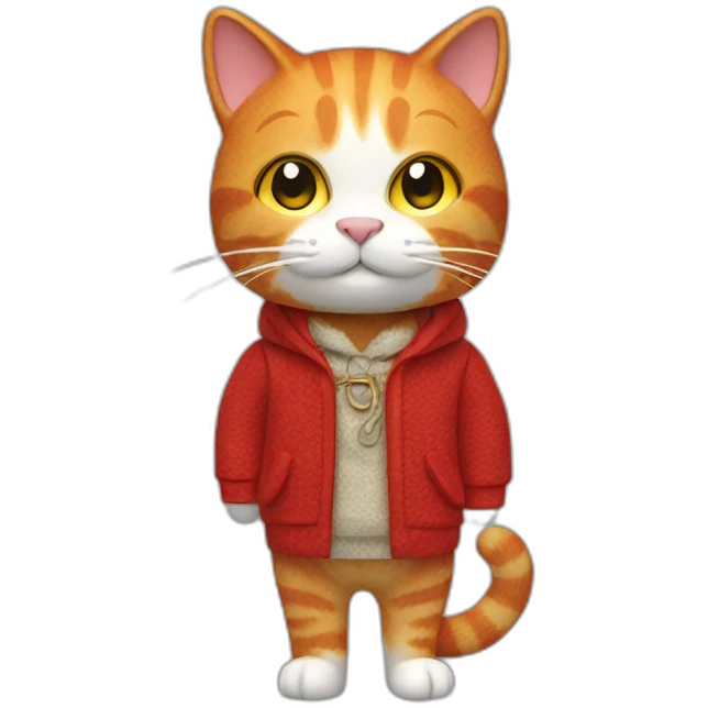 3d ginger cat with welsh clothing emoji