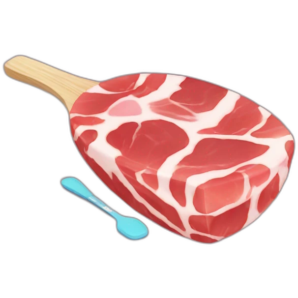 Kawaii jamon with tennis racket emoji