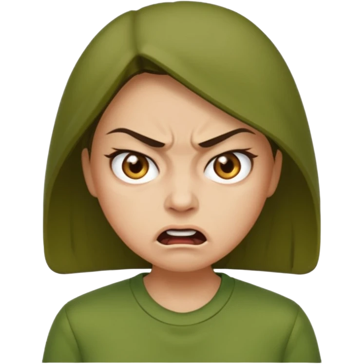 Give me a woman in green who is angry emoji