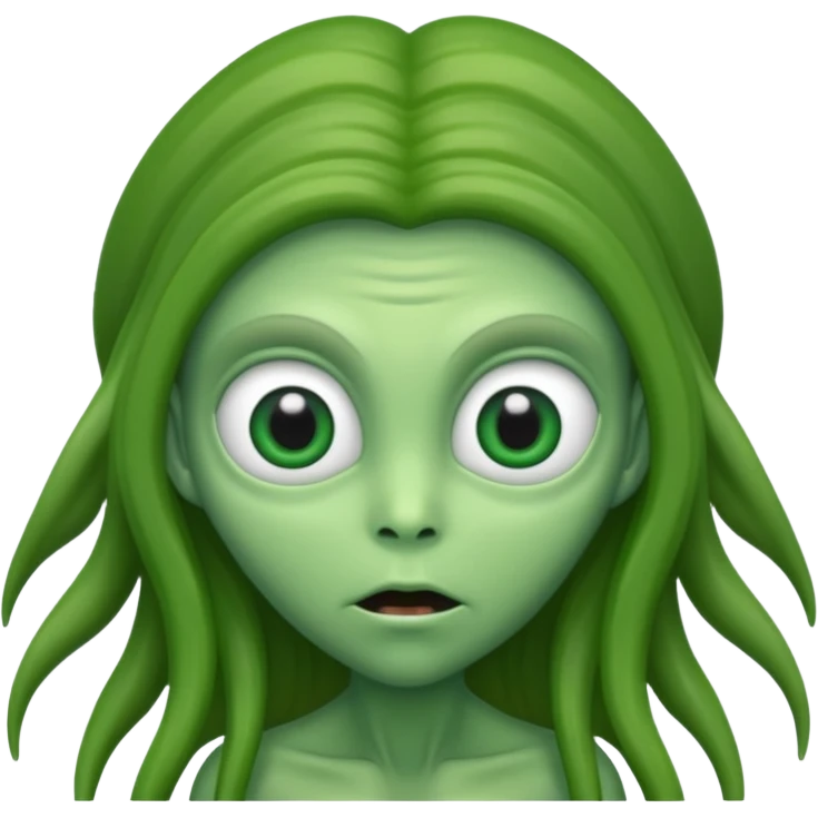 Alien with longer hair ' emoji